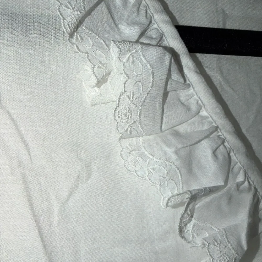 Vintage retro whit cotton Eileen West Ruffle cottagecore Lolita Dress M